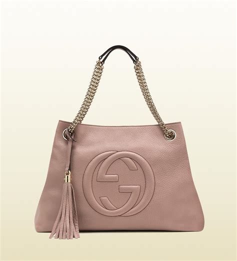 gucci light pink leather zip top pouch|Gucci purses for women.